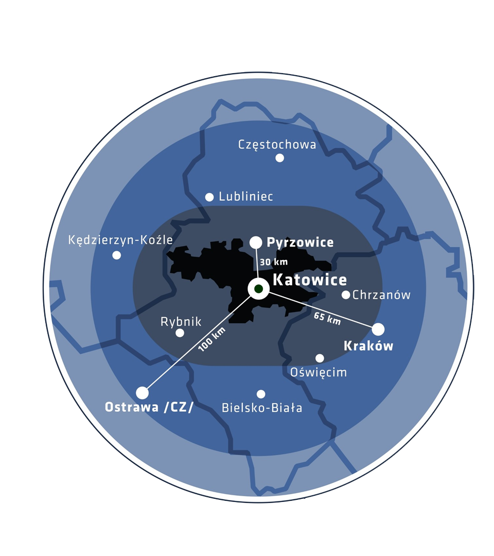 Katowice airport map